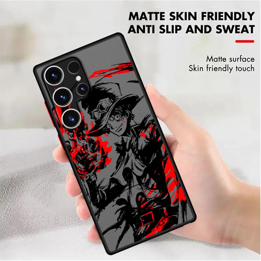 Black Edge Shell Phone Case for Samsung Galaxy S21 S25 Ultra S23 S9 Plus S24 Ultra S21 5G S22 Plus S20 FE S10+ One Piece Sabo
