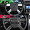 For Dodge Challenger 08-2010 Real Carbon Fiber Steering Wheel Button Covers Trim