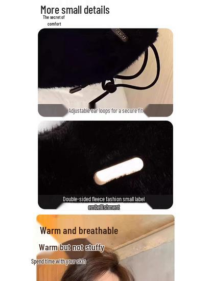 3D Windproof Plush Face Mask: Women's Fall/Winter 2025 - Eye Corner Protection, Warmth & Slimming Effect