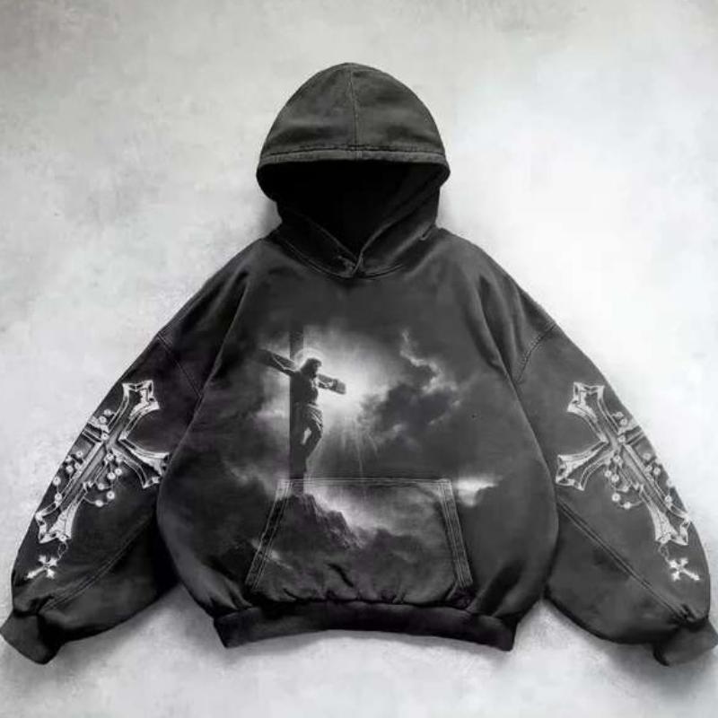 Толстовка с капюшоном Heavy Washed Man, готическая одежда, ретро-стиль, женский пуловер, повседневная мода для мужчин, Harajuku