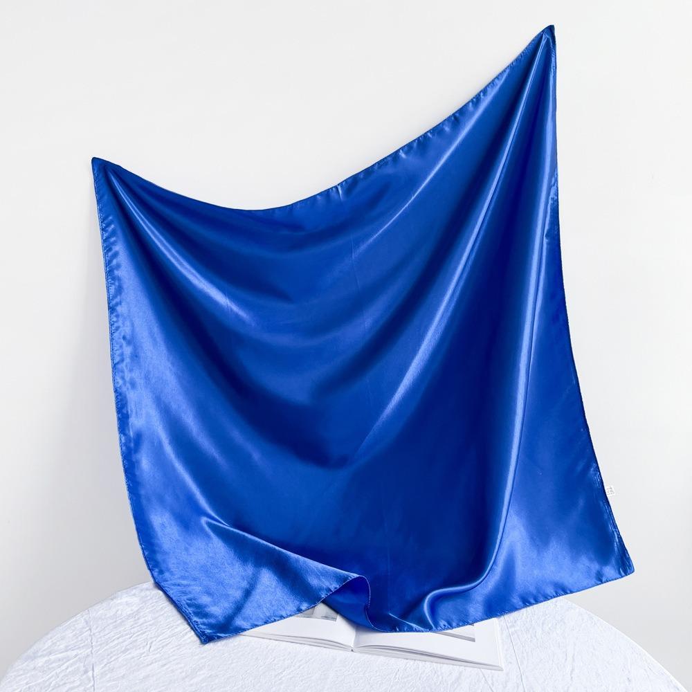 90*90СМ Однотонный Квадратный Шарф для Женщин Шарф и Головной Платок Сатиновый Модный Блестящий Шелковый Шарф