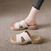 Fashion 2024 Summer Platform Flip Flops Fashion Beach Shoes Woman Anti-slip Genuine Leather Sandals Women Slippers Shoe