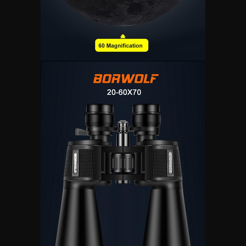 20-60X70 Binoculars High Magnification Long Range Zoom 60 Times Hunting Astronomical Telescope HD Professiona Zoom