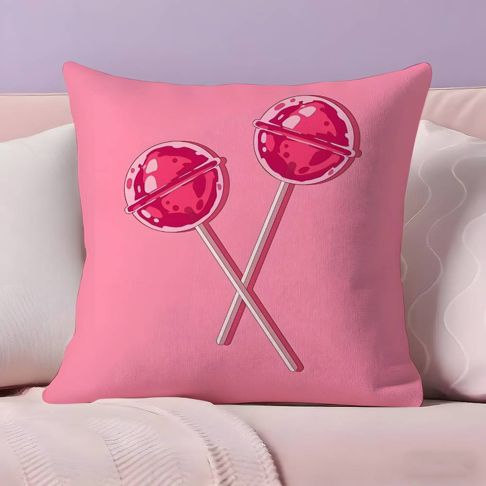 sweet pink candy Pillow Case Ultra Soft Skin Friendly Fabric Cloud Like Comfort & Concealed Zipper