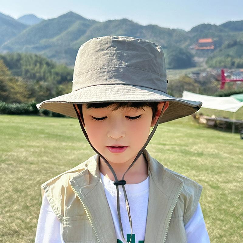 Children's hats summer boys and girls outdoor sunscreen hats quick-drying waterproof breathable sun hat large brim bucket hat