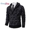Cozy Up Мужской свитер с капюшоном, тонкий жаккардовый толстый жакет