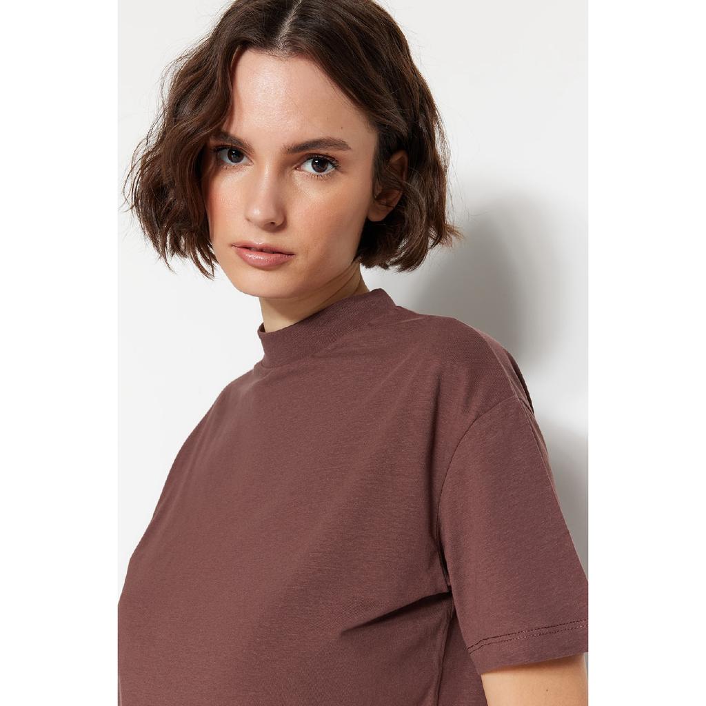 Комплект из двух бело-черных трикотажных футболок с воротником стойкой из 100% хлопка Twoss20ts1500