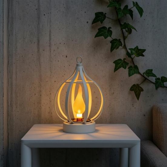 Energy Saving Exterior Porch Lamps Solar Flame Lantern, Garden Hanging Metal Outdoor Waterproof Decorative Yard Lighting Lantern for Patio Decor Rust