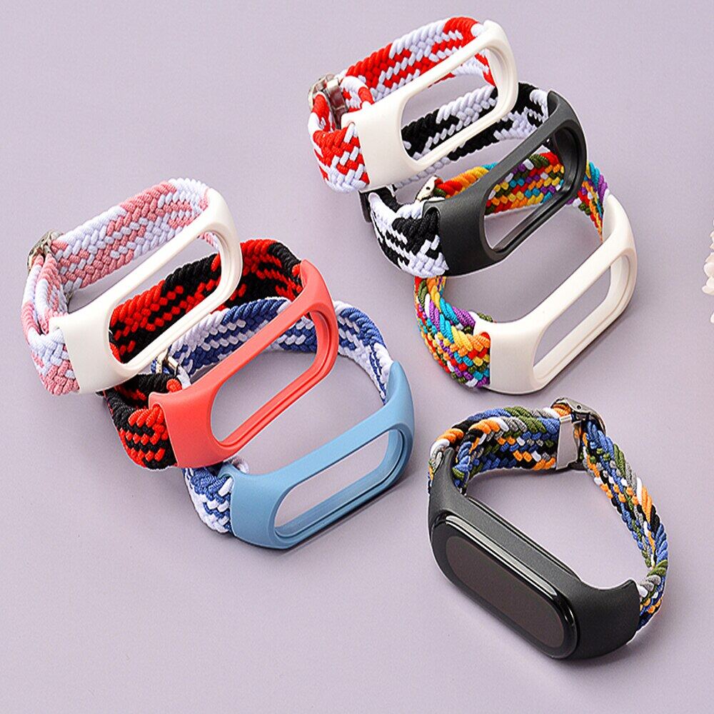 Strap for Mi Band 7 6 5 4 Elastic Adjustable Nylon Braided Miband6 Miband 5 Correa Wristband for Xiaomi Mi Band 4 3 5 6 Bracelet