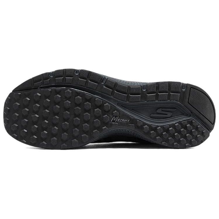 Skechers Легкие амортизирующие наколенники Беговая обувь Мужские кроссовки Черный Золотой 220371-BKYL