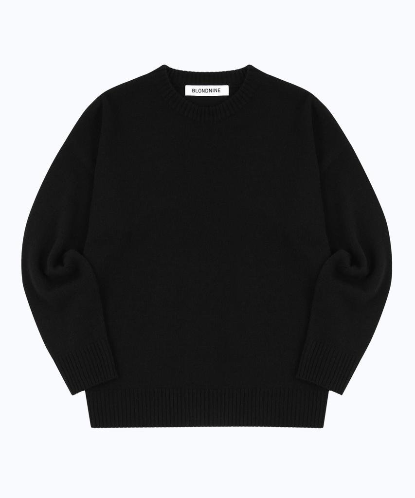 BLOND9 Round Knit Sweater_Black
