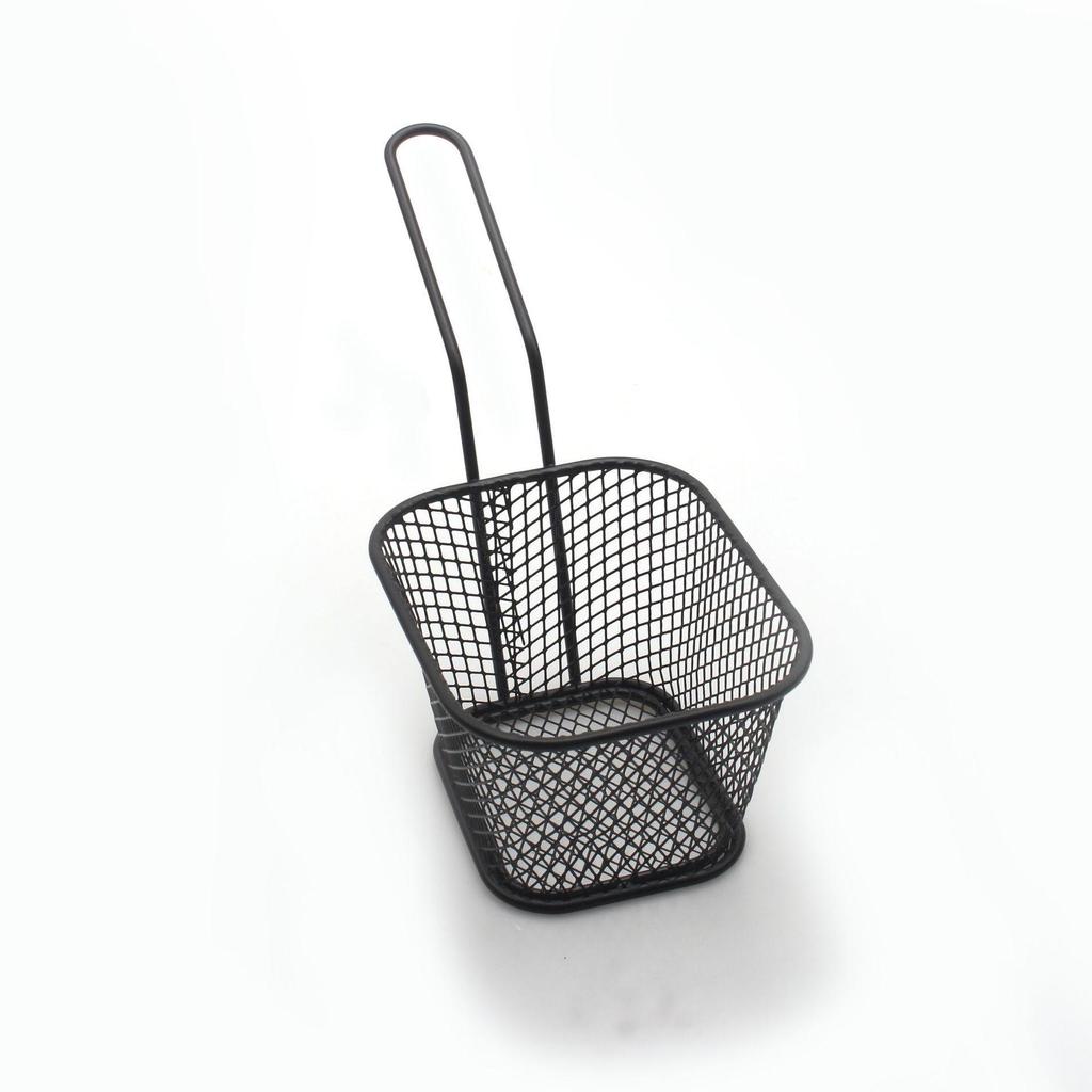 Stainless Steel French Fry Frying Basket with Oil Separator and Draining Rack