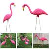 1 Pair Pink Flamingo Yard Garden Lawn Art Ornament Decor Statues