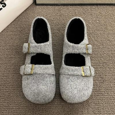 Модные балетки Женская обувь Замшевые Модные Лоферы с неглубоким вырезом и пряжкой Дизайнерские Классические Кроссовки 2025 Новые Зимние Zapatillas De Mujer