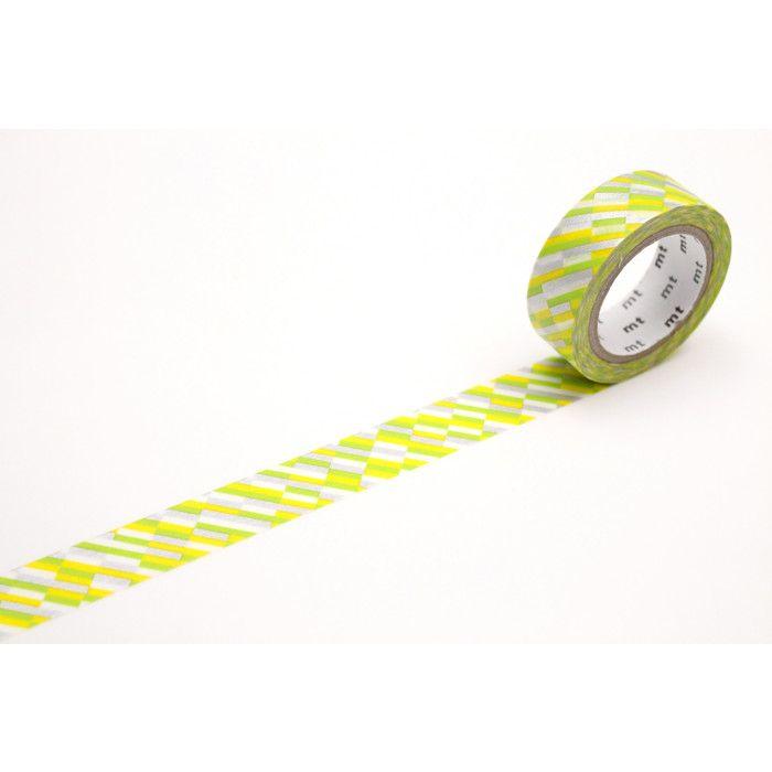Masking Tape MT mosaïque argent et vert