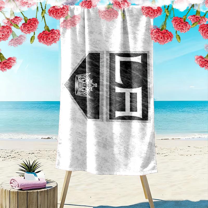 Los Angeles Kings Print Beach Towel, Large Soft Quick Dry Towel for Beach Camping Swimming