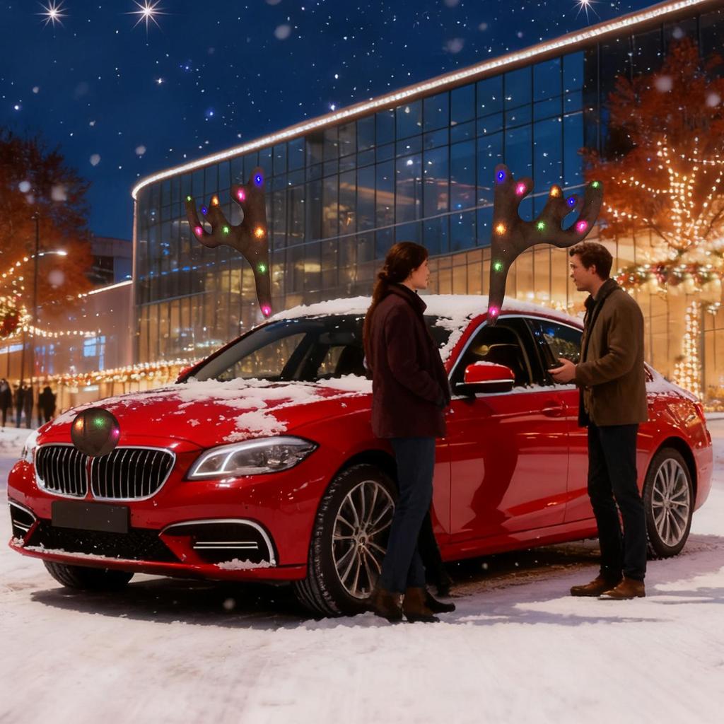 Автомобильные Рождественские Украшения Олень Рождественский Автомобильный Внешний Декор Со Светодиодной Подсветкой Праздничная Модификация Крыша Автомобиля Для Внедорожников