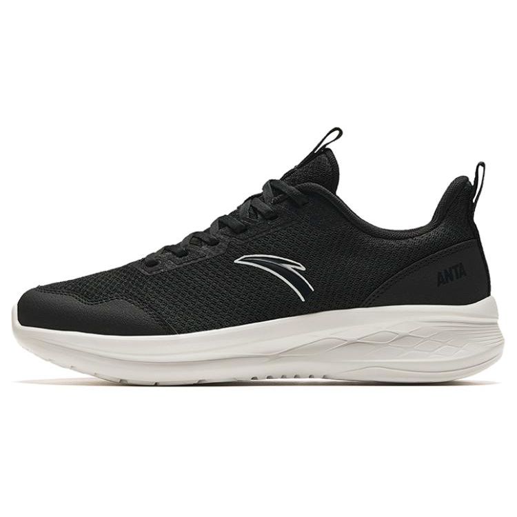 Anta Running Series Shock Absorbing Non-Slip Low-Top Running Shoes Men Sneakers Black White 912425513-2