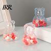 Bear Candy Box 2 Pcs Cute Shaped Boxes Clear Fillable Treat Containers Reusable Decorative Container Holiday Gift for Bridal Shower Wedding Christmas