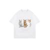 Oversized T Shirt Black Three Cats Print Tool Series Mirror Casual Self Text Graphic Tee Women Casual Wear Streetwear Fashion