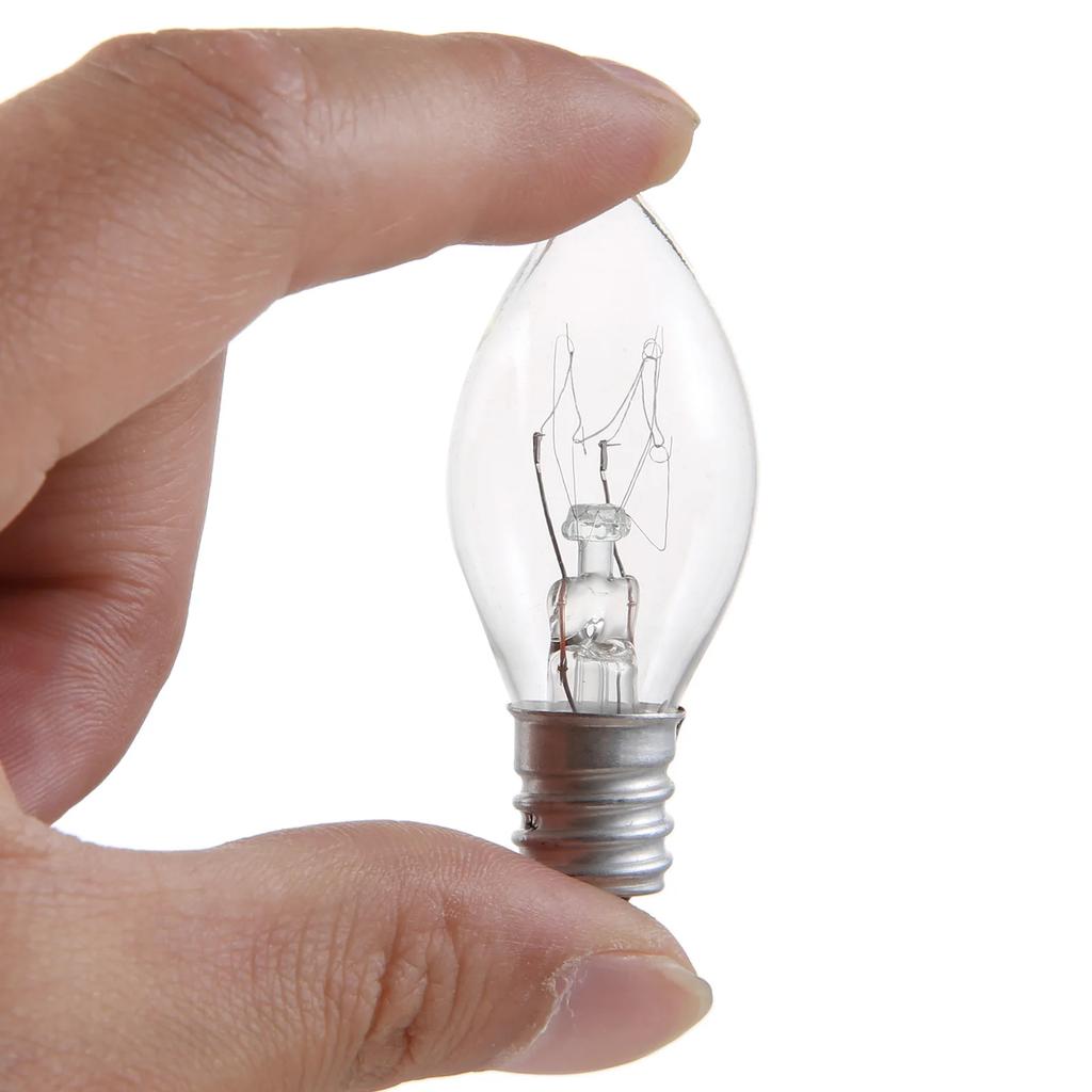 10 Pcs LED Night Light Bulbs C7 Chandelier 7W 10W E12 Base Decorative Light Bulbs Christmas Candle Bulb 110V 220V Amber Glass