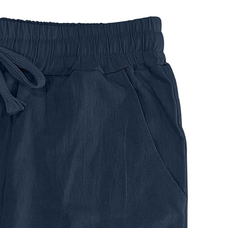 Четыре сезона тонкий раздел пляжный повседневный шнуровка новый мужской хлопок лен кулиска прямые брюки мужские