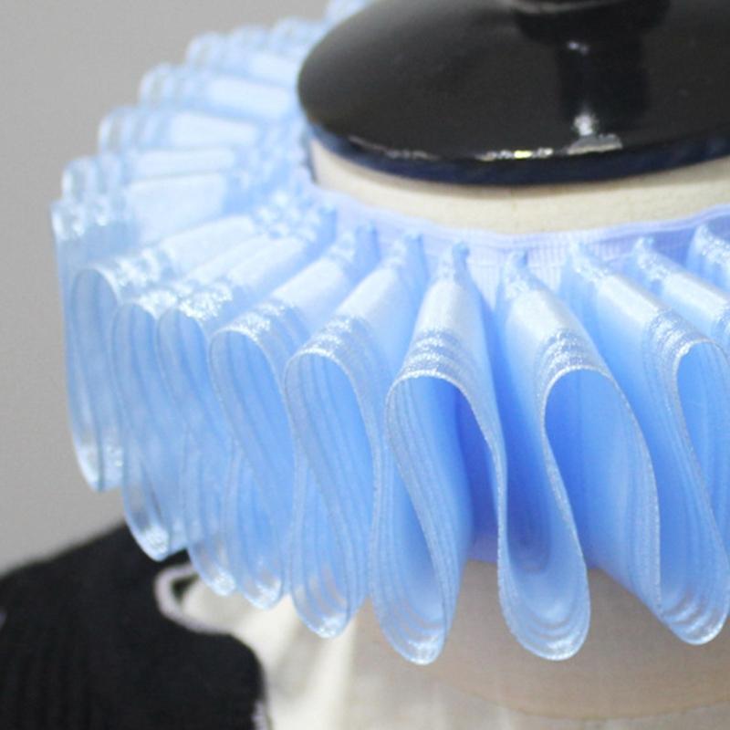 Ренессансный воротник-жабо, накидка, ретро тюлевый воротник с оборками, клоунский многослойный викторианский воротник с оборками