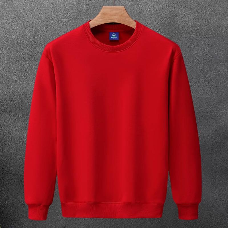 Men's 320g Heavyweight Drop Shoulder Crew Neck Sweatshirt, Autumn/Winter, Solid Color Cotton Pullover, Long Sleeve, Trendy Design