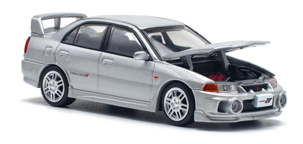 POP RACE MITSUBISHI LANCER EVOLUTION IV STEEL SILVER Completed Product 1/64 -