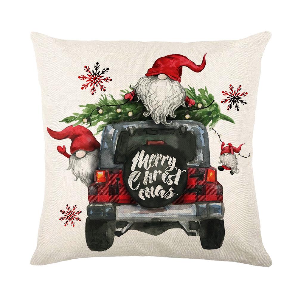 Christmas Red and Black Plaid Polyester Printed Pillowcase Home Living Room Sofa Cushion Cover Bedroom Pillow Cover