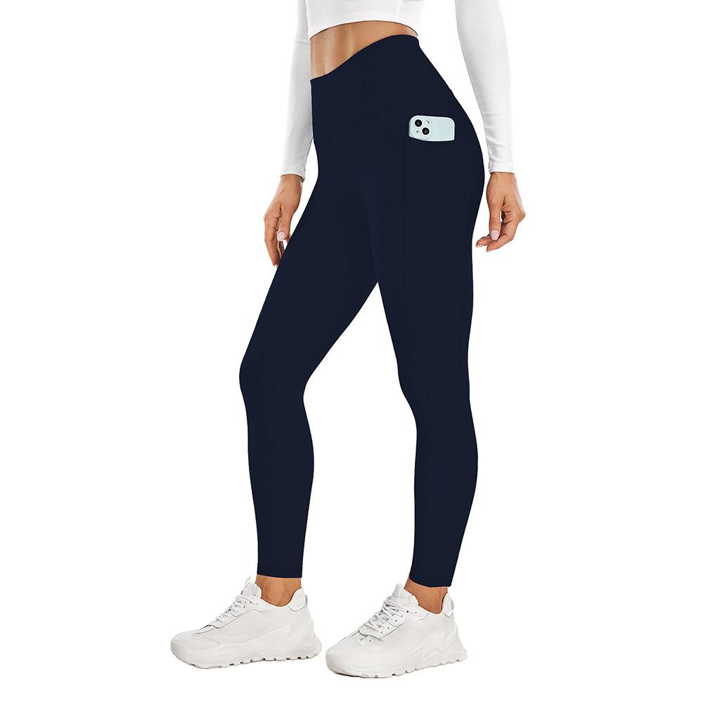 Флисовые леггинсы с карманами для женщин на осень и зиму, верхняя одежда с высокой посадкой, фитнес-штаны для йоги