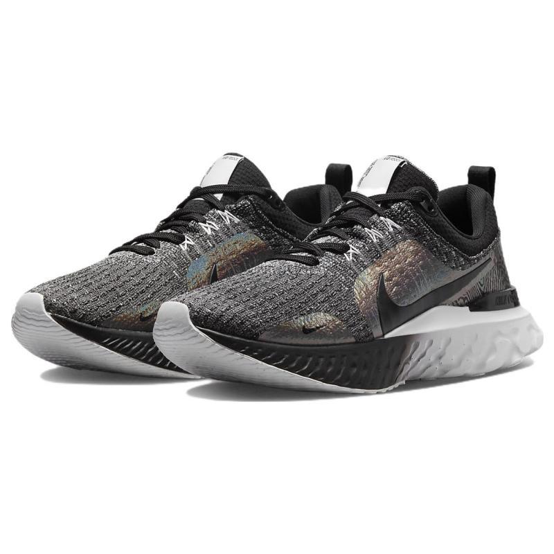 Nike Женские кроссовки React Infinity Run Flyknit 3 Premium 'Black Zebra Iridescent' DZ3027-001