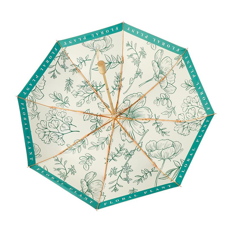 New Hand-opened 8-bone Color Glue Digital Brush Weather and Rain Dual-purpose Parasol Folding Sunscreen Parasol Three-fold Umbrella