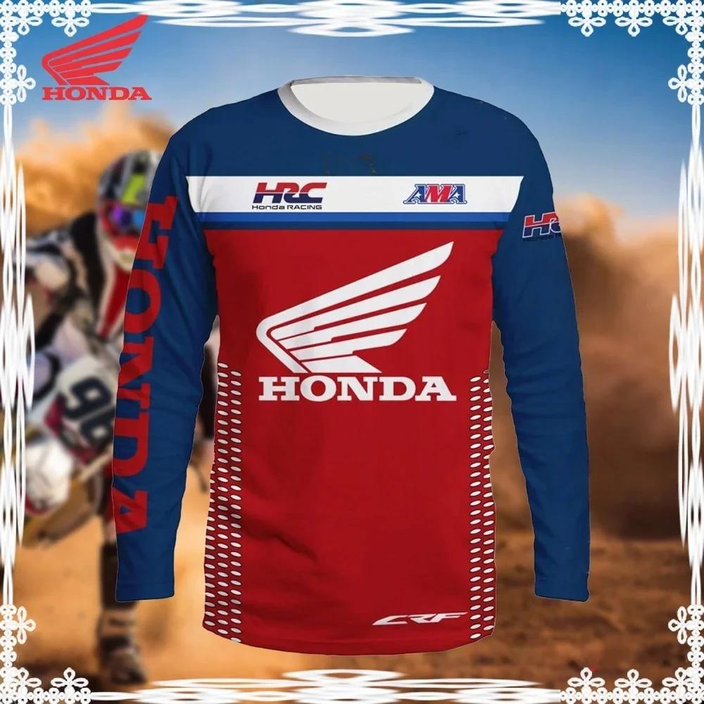 ABO2 Honda 2026 Summer New Off-Road Motorcycle Riding T-Shirt Breathable Sportswear Men and Women Riding Clothes