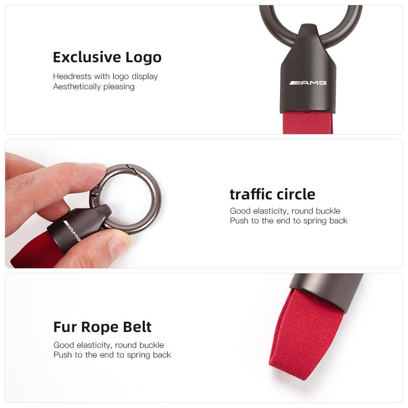 Fashion Luxury Suede Leather Metal Keychain Car Keychain Key Ring Holder Accessories Car Hub Cap For Mercedes Benz AMG W214 W205 CN1