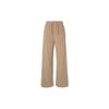 Solid Color Logo Embroidered Drawstring Wide Leg Sports Pants Women Bottoms Khaki DV4362-258