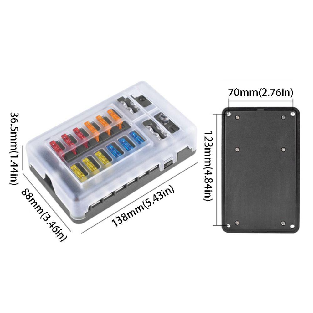 Waterproof Protection Fuse Box Holder 12-Way Circuit Fuse Holder Box Car Installation