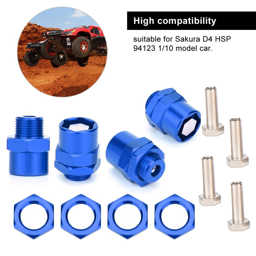 RC Car 12mm To 17mm Wheel Hex Conversion Adapter Accessories for Sakura D4 HSP 94123 110 CarBlue