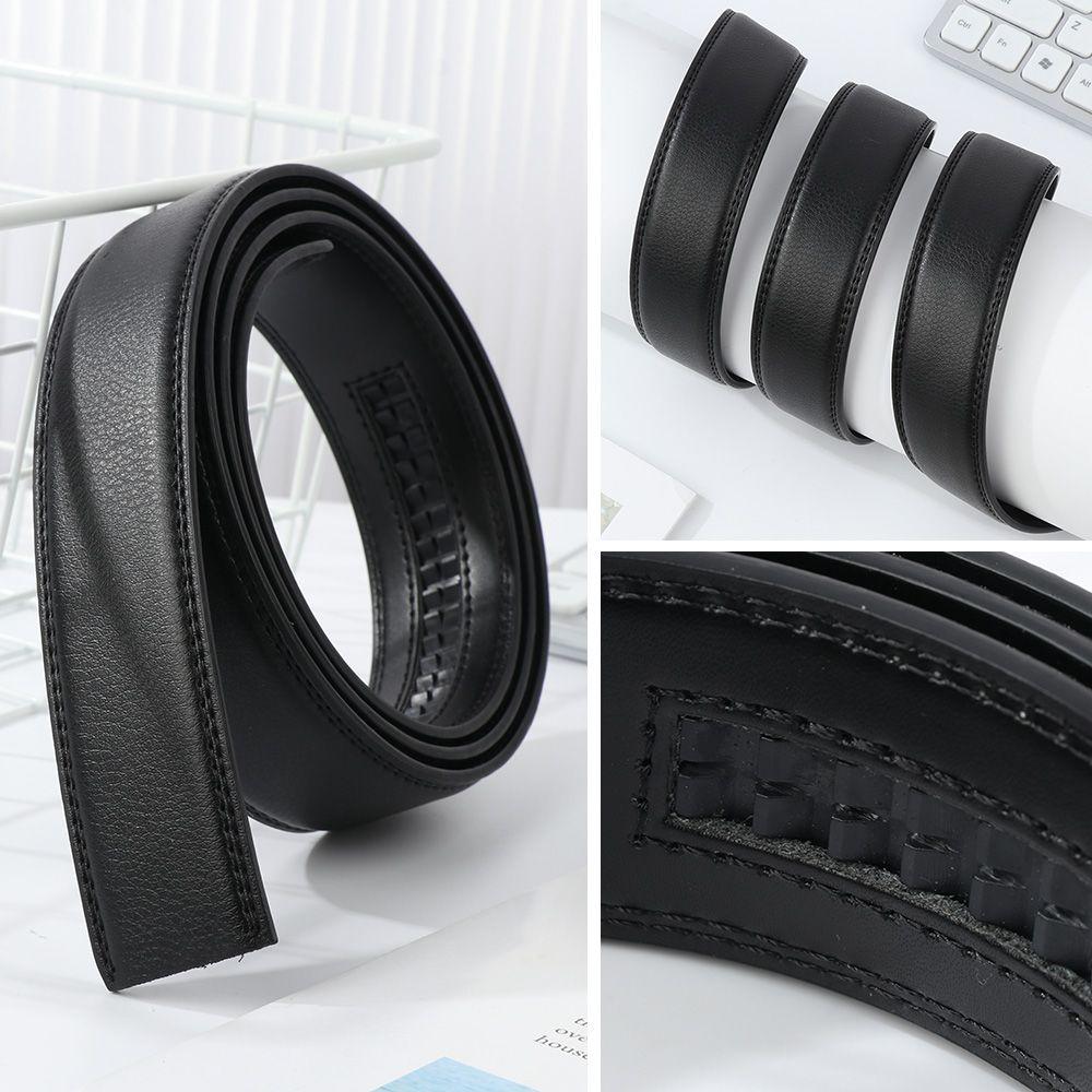 High Quality Luxury Black No Buckle Belt Automatic Belt Leather Waist Strap Waistband