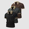Pearl-Print Breathable 3Pack Set Striped Collar Polo Shirt with Contrast-Color Trim—Men's Business Top