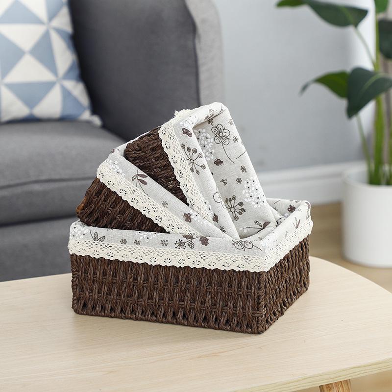 Плетеная корзина для хранения с тканевой подкладкой Подарочная корзина для сезонных поздравлений SML
