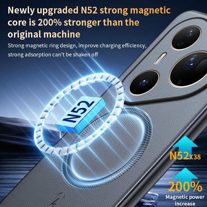 Для Huawei Pura 80 Ultra Чехол Магнитная Кожаная Защитная Крышка Высокое Качество Защита от Отпечатков Пальцев Нескользящий ПК+ТПУ