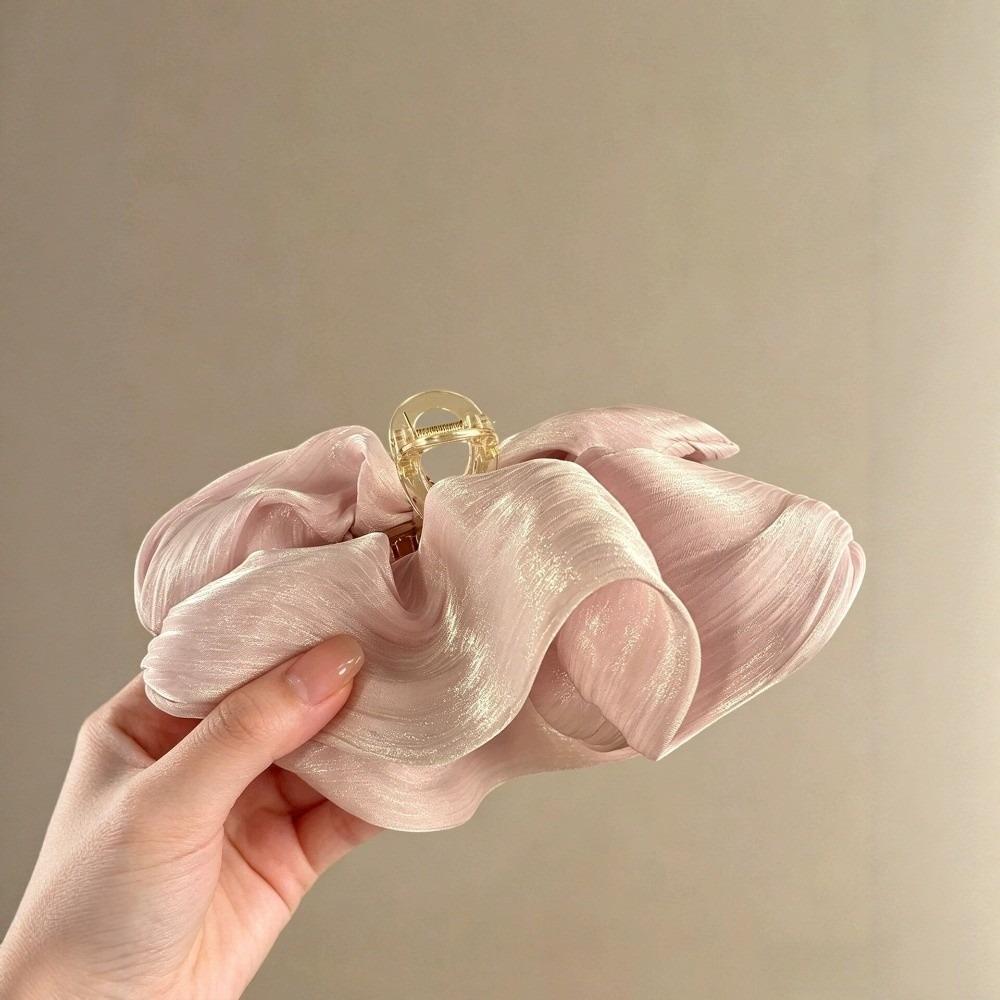 PC Cloud Crab Claw Clip Large Size Shark Clip Elegant Pleated Hair Claw Daily