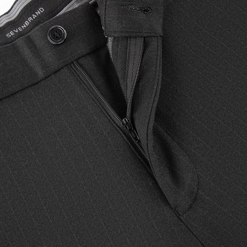 SEVEN Men's Wool Blend Brushed High-Elastic Business Casual Trousers