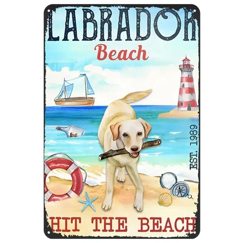 Metal Tin Signs Corgi Labrador Wall Decoration Plaque Vintage Art Poster Iron Painting for Man Cave Home Cafe Garden Club Bar