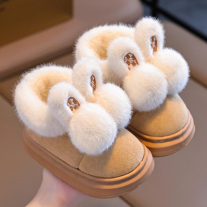 2024 Warm Winter Cotton Slippers for Girls: Indoor/Outdoor, Thickened for Mid-to-Large Children