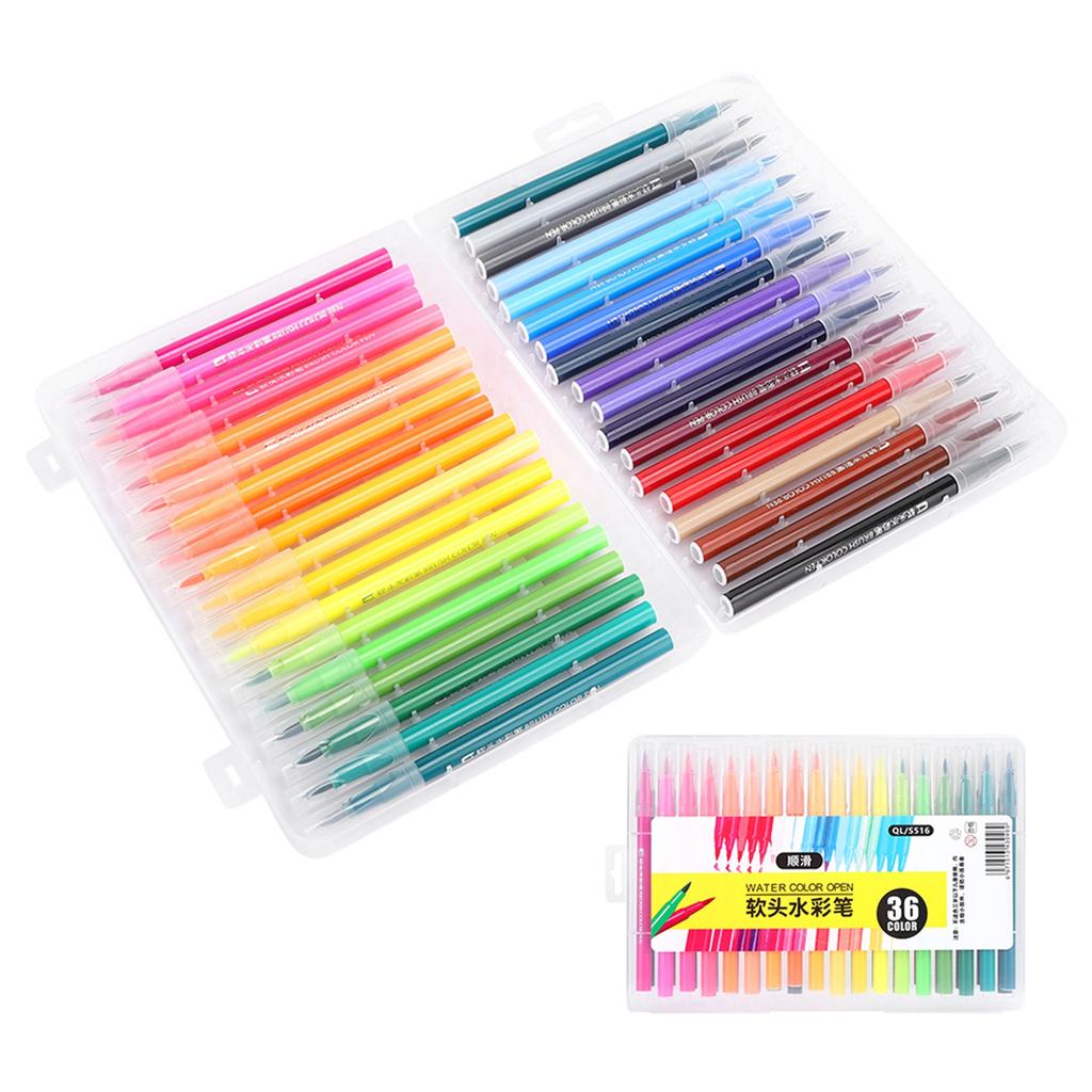 36 Color Soft Head Watercolor Pen Washable Painting Pen Drawing Supplies