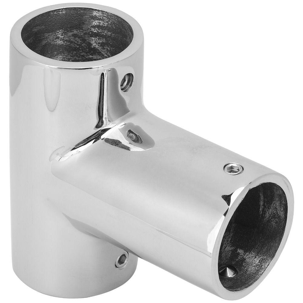 Polished Boat Handrail Tee Marine Pipe Connectors Marine Yacht Boat Deck Railing