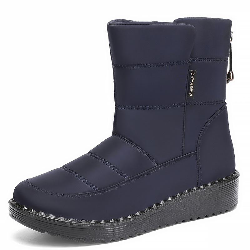 Зима Новые Удобные И Теплые Сапоги-трубы Женские Толстые Плюшевые Теплые Снежные Сапоги Полиуретановые Легкие Хлопковые Сапоги