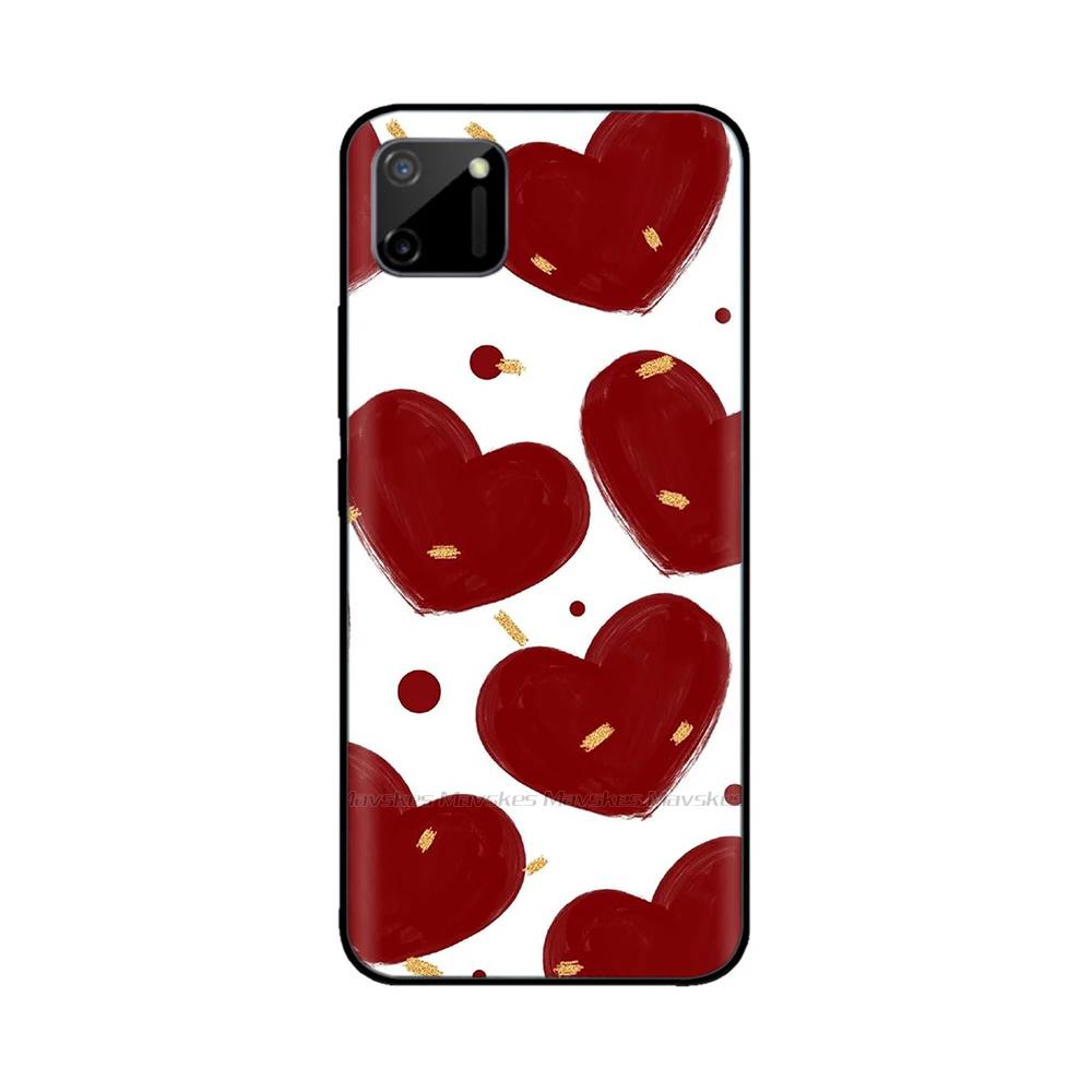 Чехол-обложка для Oppo Realme C11 RMX2185 Для Realme C11 2021 RMX3231 Цветы Мягкий Жидкий Силикон Чехол для Телефона для RealmeC11 Coque